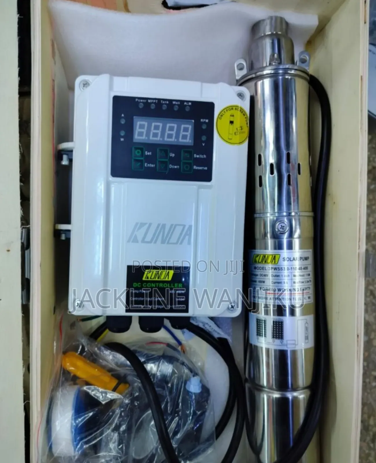 Using 400 Watts Solar Panels 
48 Volts
110 MTRS Head
With Control Bix