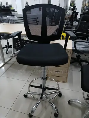 Black Mesh Drafting Low Back Chair