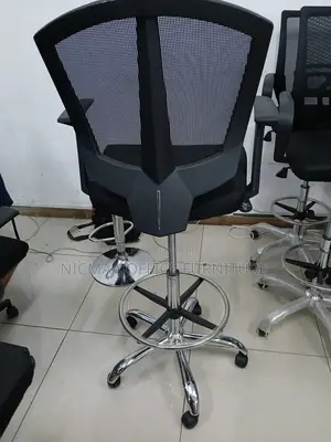 Black Mesh Drafting Low Back Chair