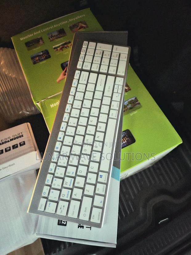 Silver Mac/Windows Wireless Keyboard With Mouse - main view