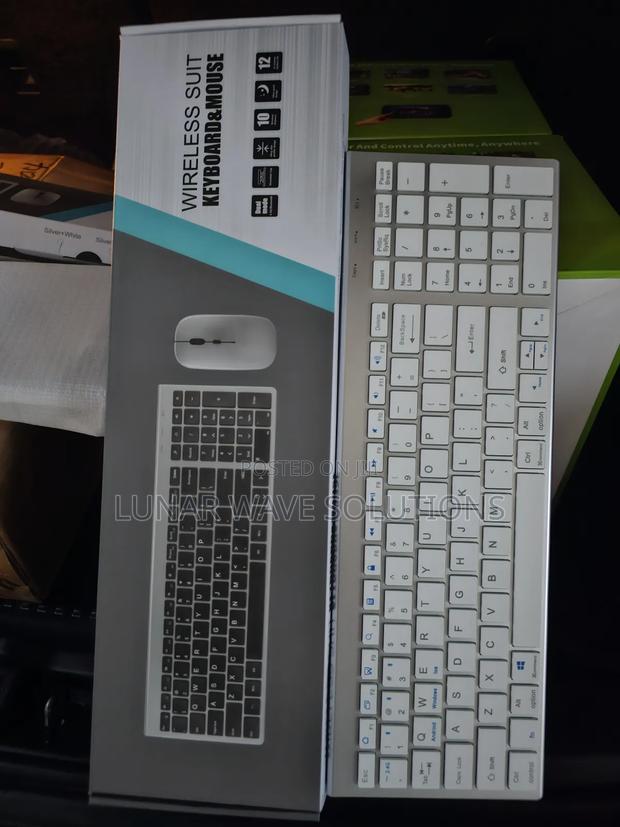 Silver Mac/Windows Wireless Keyboard With Mouse - thumbnail 2