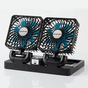 Car/Tabletop Double Head Super Cooling Rechargeable Typec Solar Fan