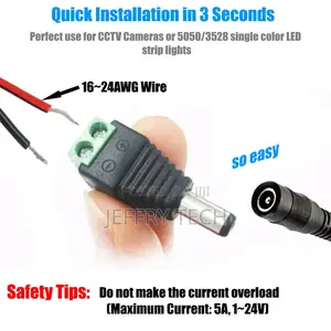 2 Male + 2 Female 12 v 2.1x5.5mm Dc Poweplug Adapter Barrel Connector