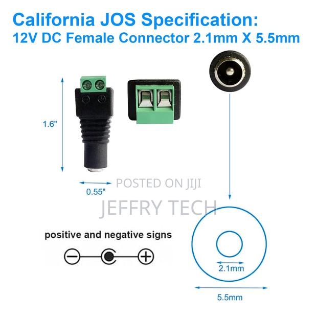 2 Male + 2 Female 12 v 2.1x5.5mm Dc Poweplug Adapter Barrel Connector - thumbnail 4