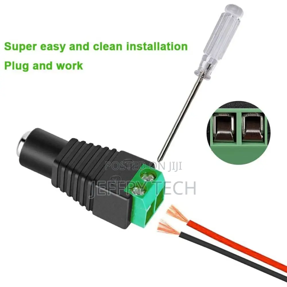 Dc Power Adapter 2.5x5.5mm Female Terminal Block 2 Pin