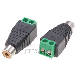 2-Pin Terminal Block Connector to Female Rca Adapter
