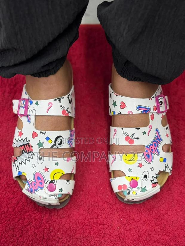 Casual Leather Ladies Open Brike Stone Slides - thumbnail 5