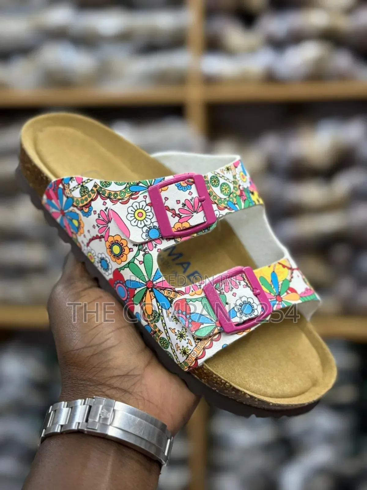 Casual Leather Ladies Open Brike Stone Slides