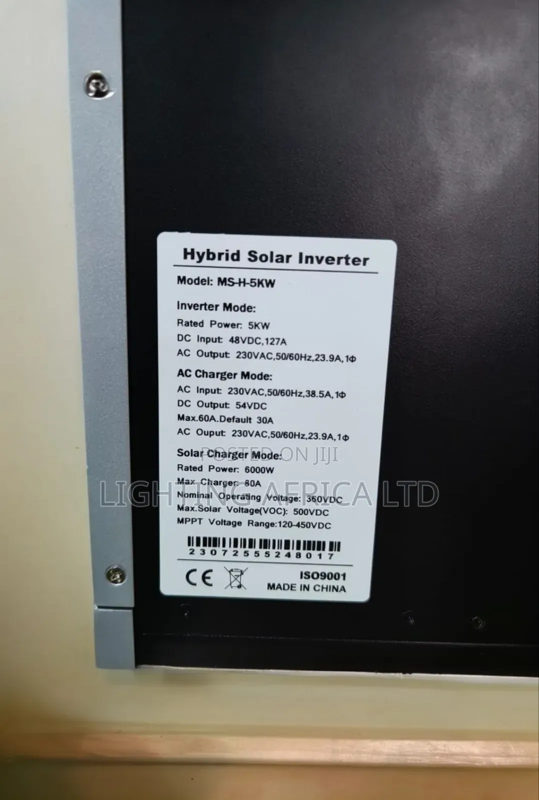 Redsun 6.5kva - 48v Hybrid Inverter MPPT 80a - 500 Voc