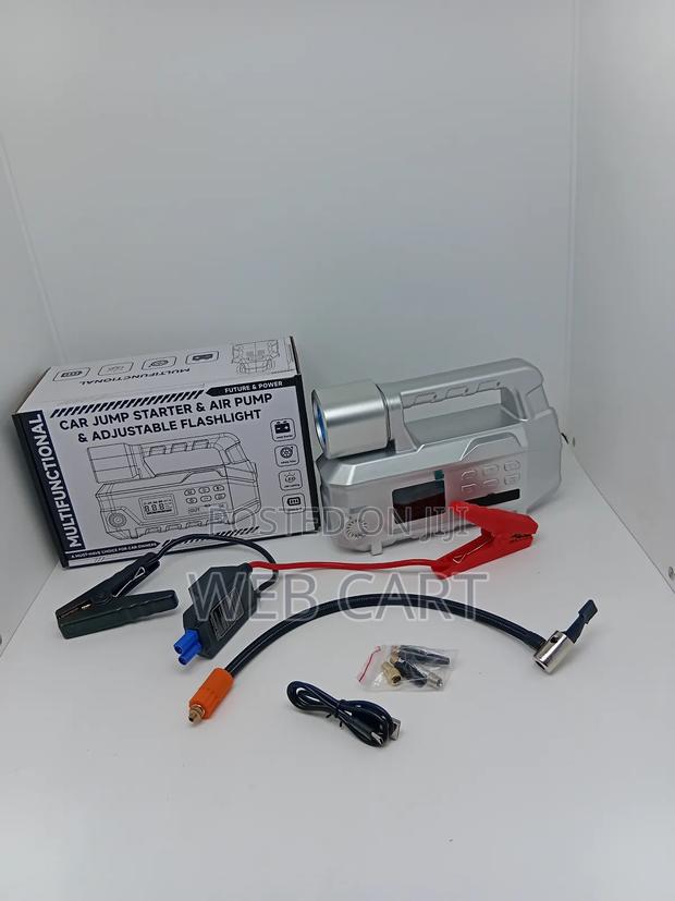 Compact Power Station: Jump Starter, Air Compressor Led Torch
