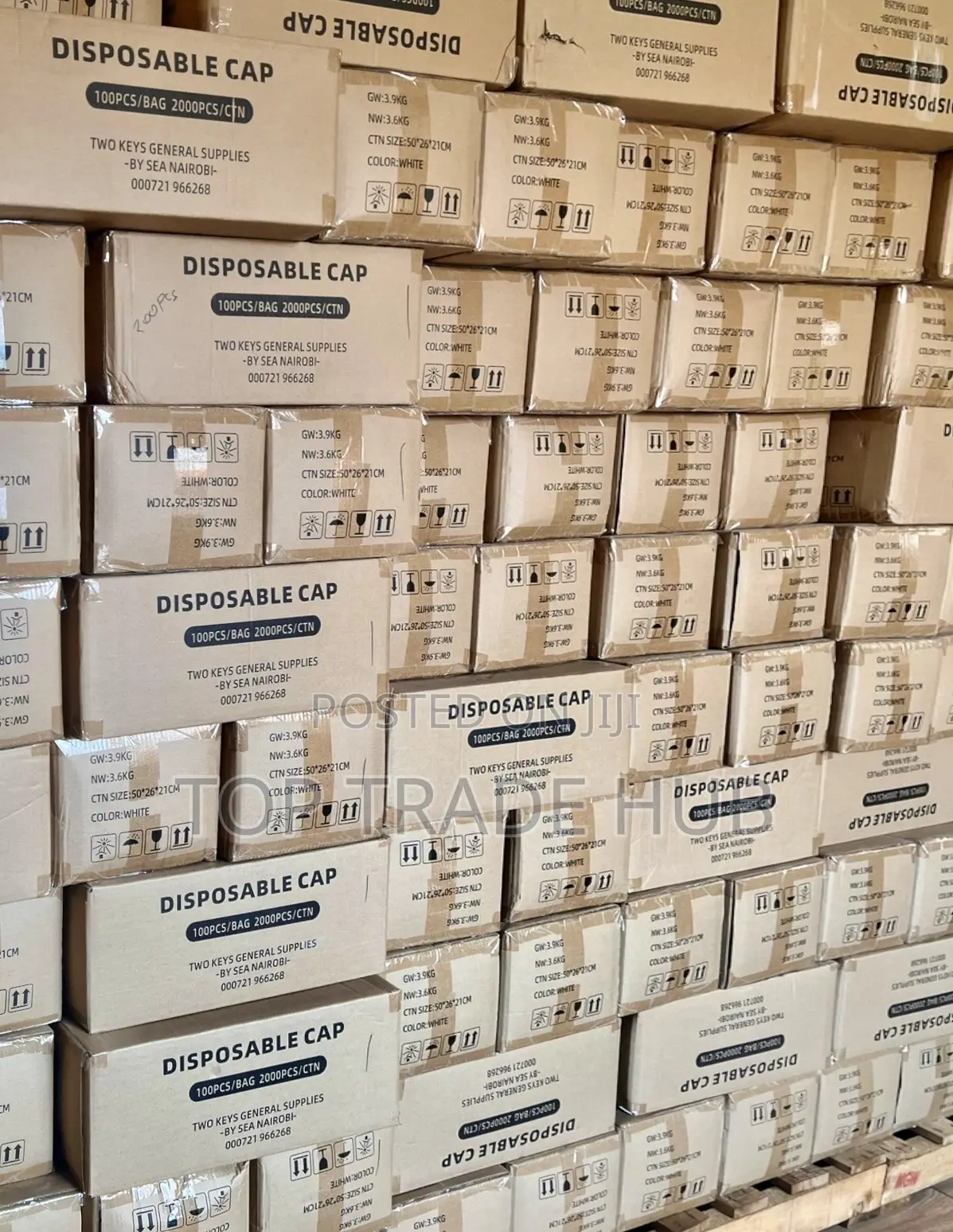 Two Keys General Disposable Hair Caps/Nets 2000pcs Per Carton