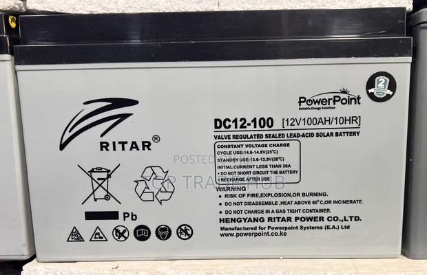 Ritar Powerpoint Valve Regulated Lead Acid Solar Battery 12v 100ah