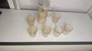 7 Pc Gold Glass Set
One Glass Jug - 1.8litres.
6 Glasses - 300ml Each.