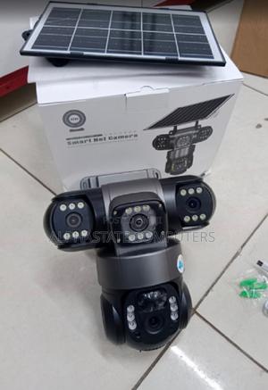 4g Solar Powered Triple Lens Floodlight 18 Watts Triple Views Camera