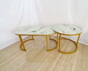 Coffee Table; White Modern Twin Marble Coffee Table