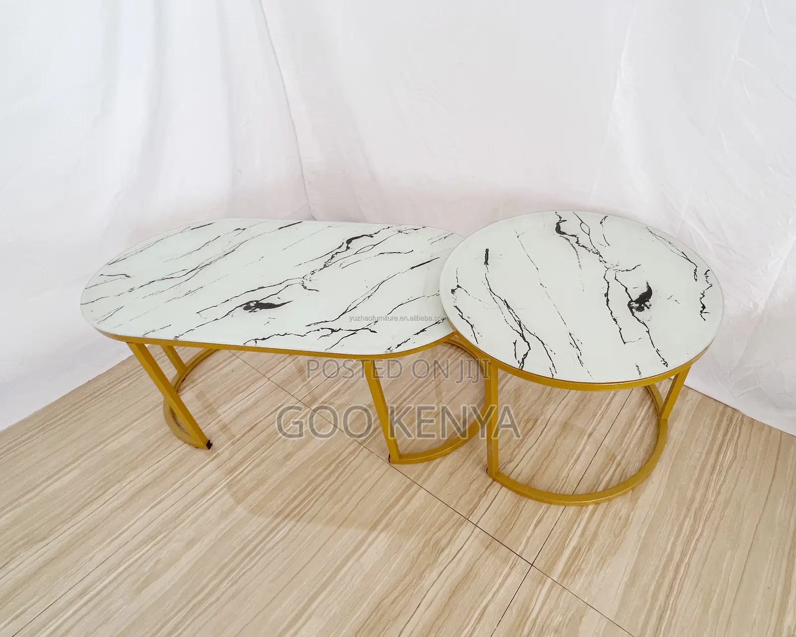 Coffee Table; White Modern Twin Marble Coffee Table