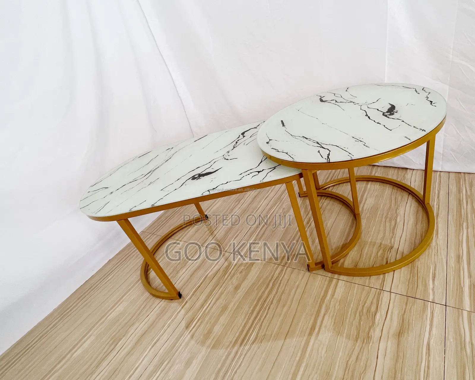 Coffee Table; White Modern Twin Marble Coffee Table