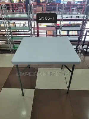 Office Furniture; White Square Portable Folding Dining Table