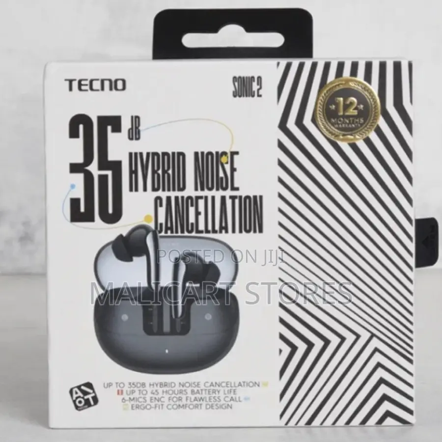 Tecno Sonic 2 Sc02 35db Hybrid Noise Cancellation Earbuds
