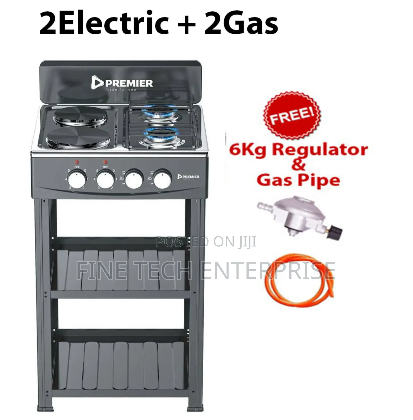 Premier 2 Electric+2gas Cooker With Shelves