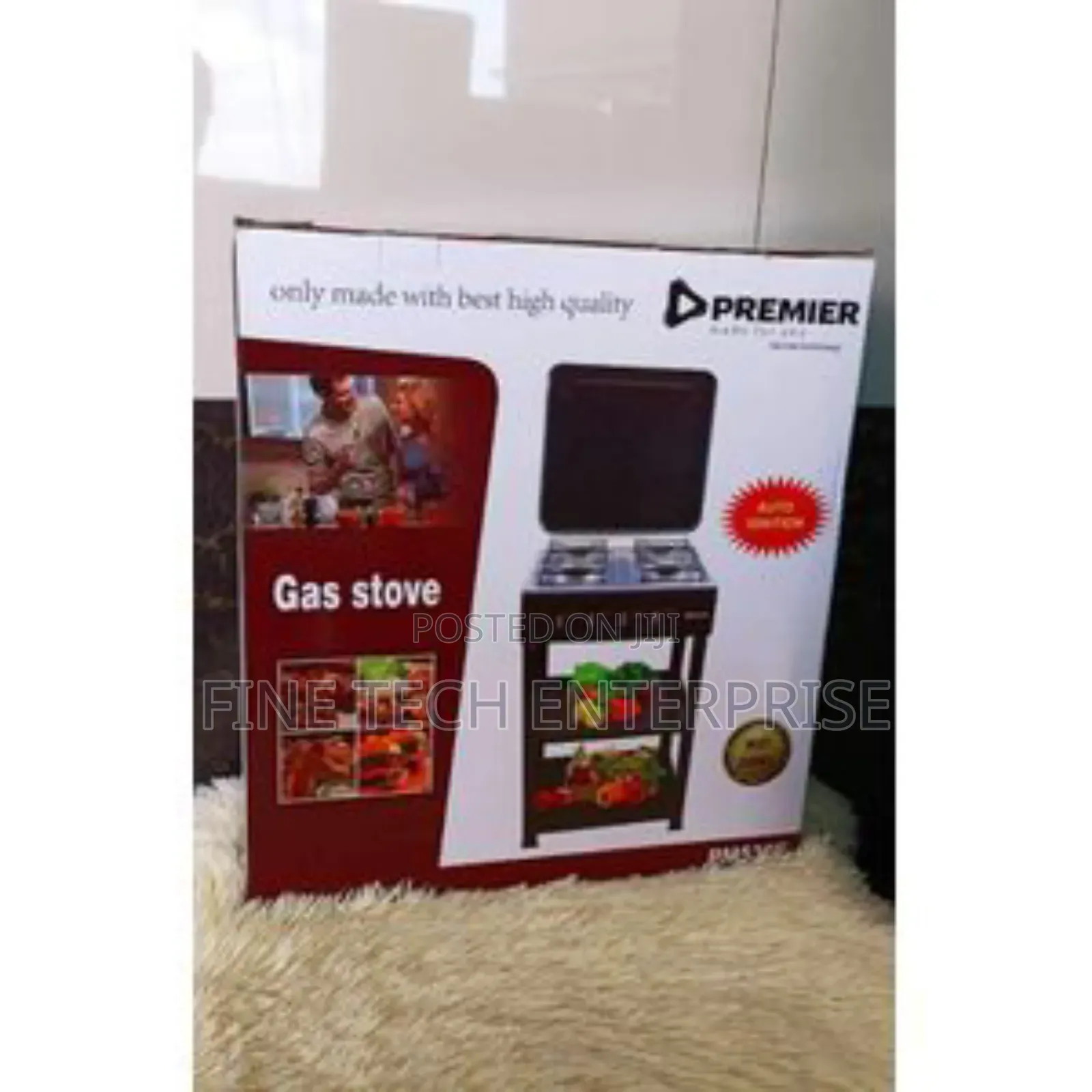 Premier Standing Cooker With Shelves 4 Gas