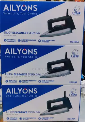 Ailyons Hd-199a Electric Dry Iron Box Silver Black (1yr Wrty)