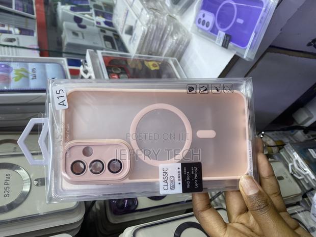 Bwerty Magnetic Samsung Galaxy A15 Translucent Back Case - main view