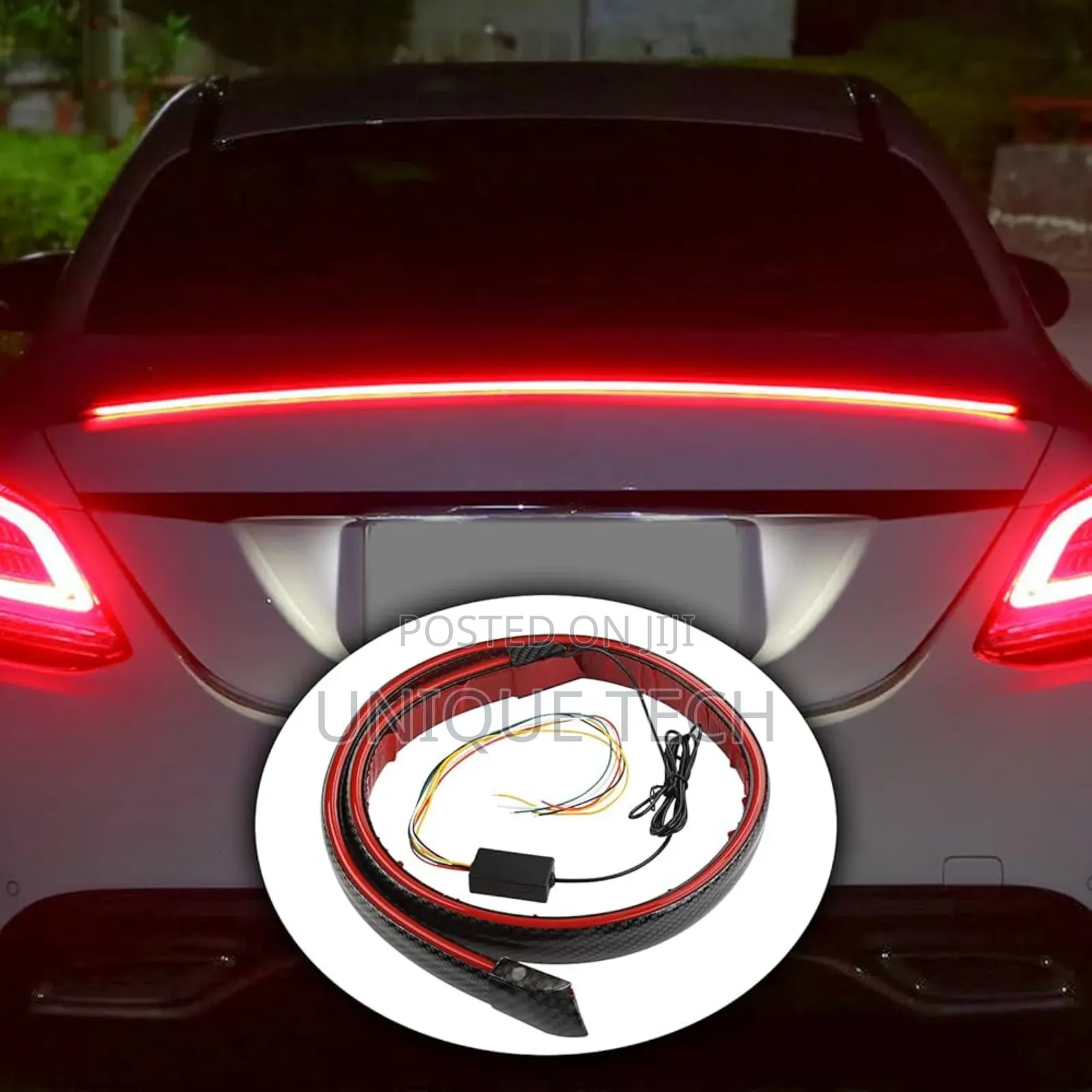 Universal Rubber Rear Wing Spoiler With Led Light