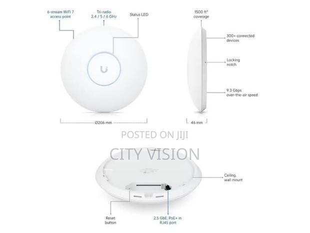Ubiquiti U7 Pro Max Ceiling Mount Wifi 7 Ap With 8 Spatial Streams - thumbnail 2