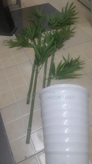 3 Feet Bamboo Sticks on Offer With Vase and Decorative Stones