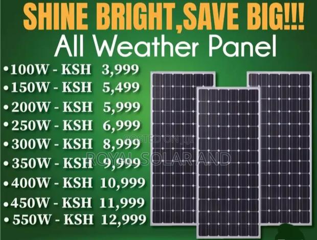 All Weather Solar Panenls 100w to 620watts - main view