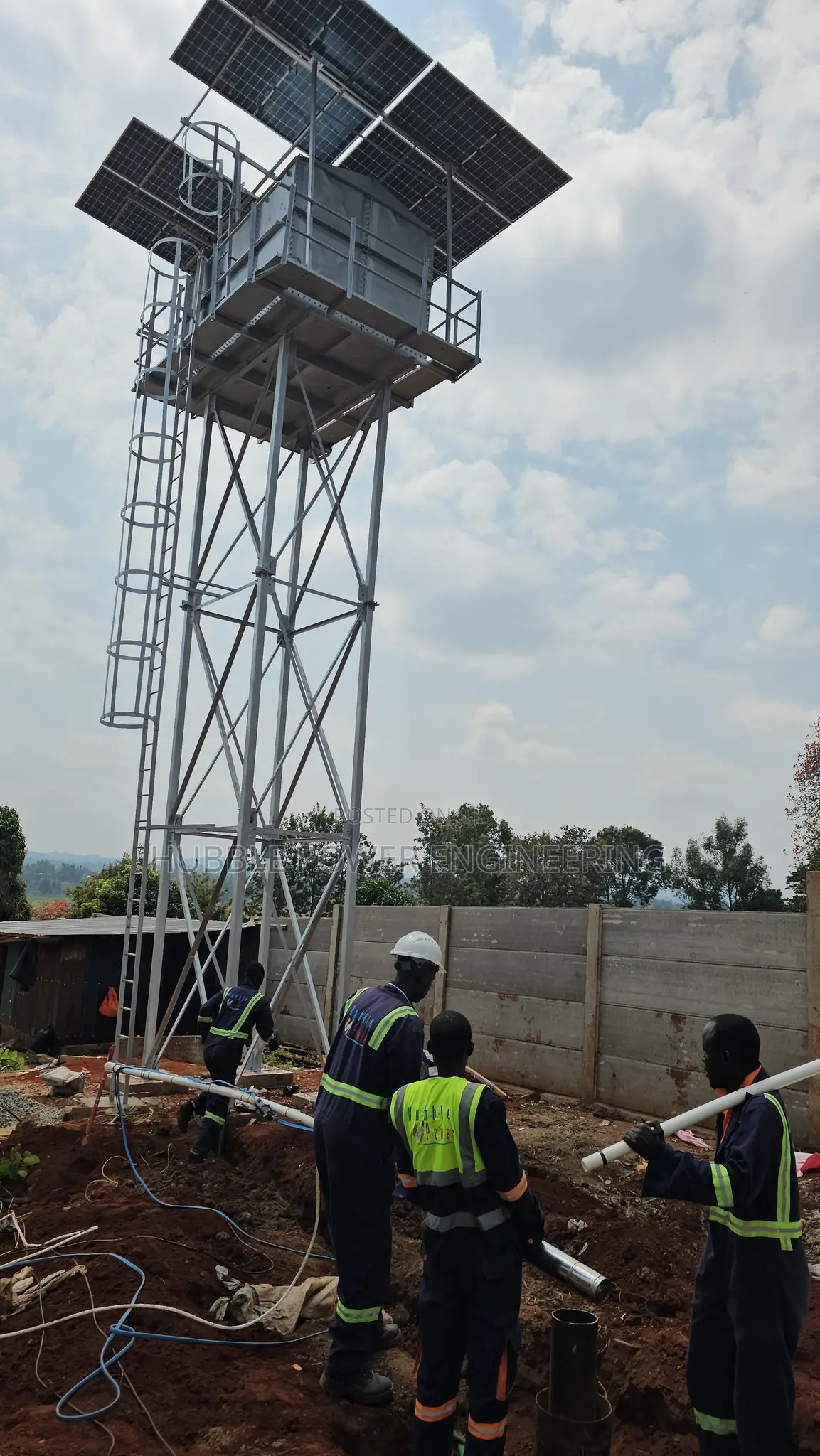 Solar Water Pump Borehole Steel Tank Tower