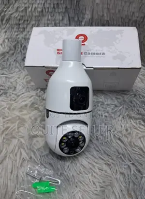 Dual-Lens Bulb Camera Two Cameras 360-Degree Wireless Bulb Camera