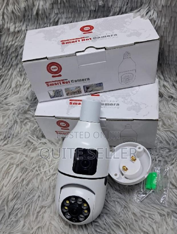 4mp Dual Lens CCTV Wifi Camera Rotatable 360 - Tracking Smart Bulb