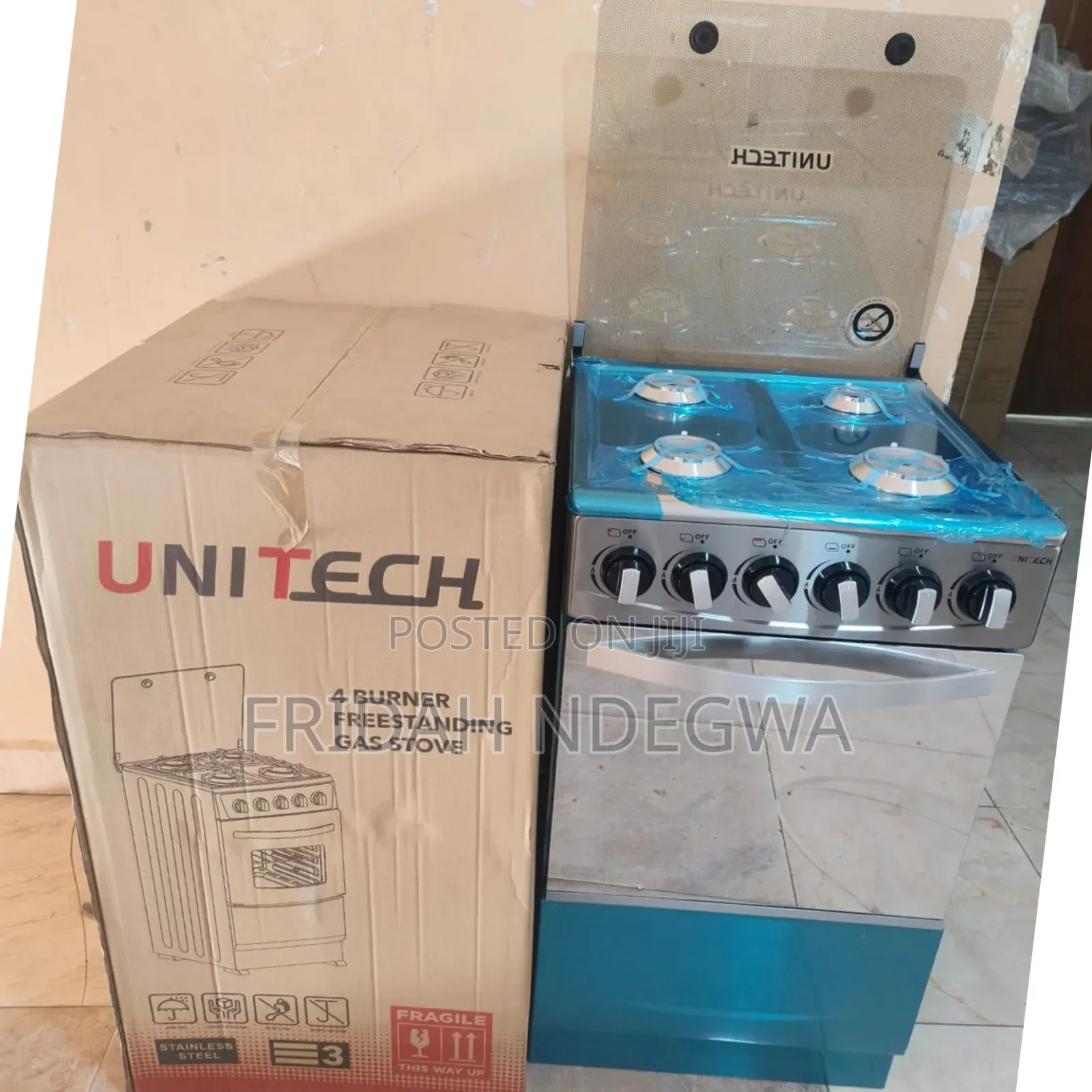 Silver 50*55 Unitech Full Gas Freestanding Jet Autoignition Cooker