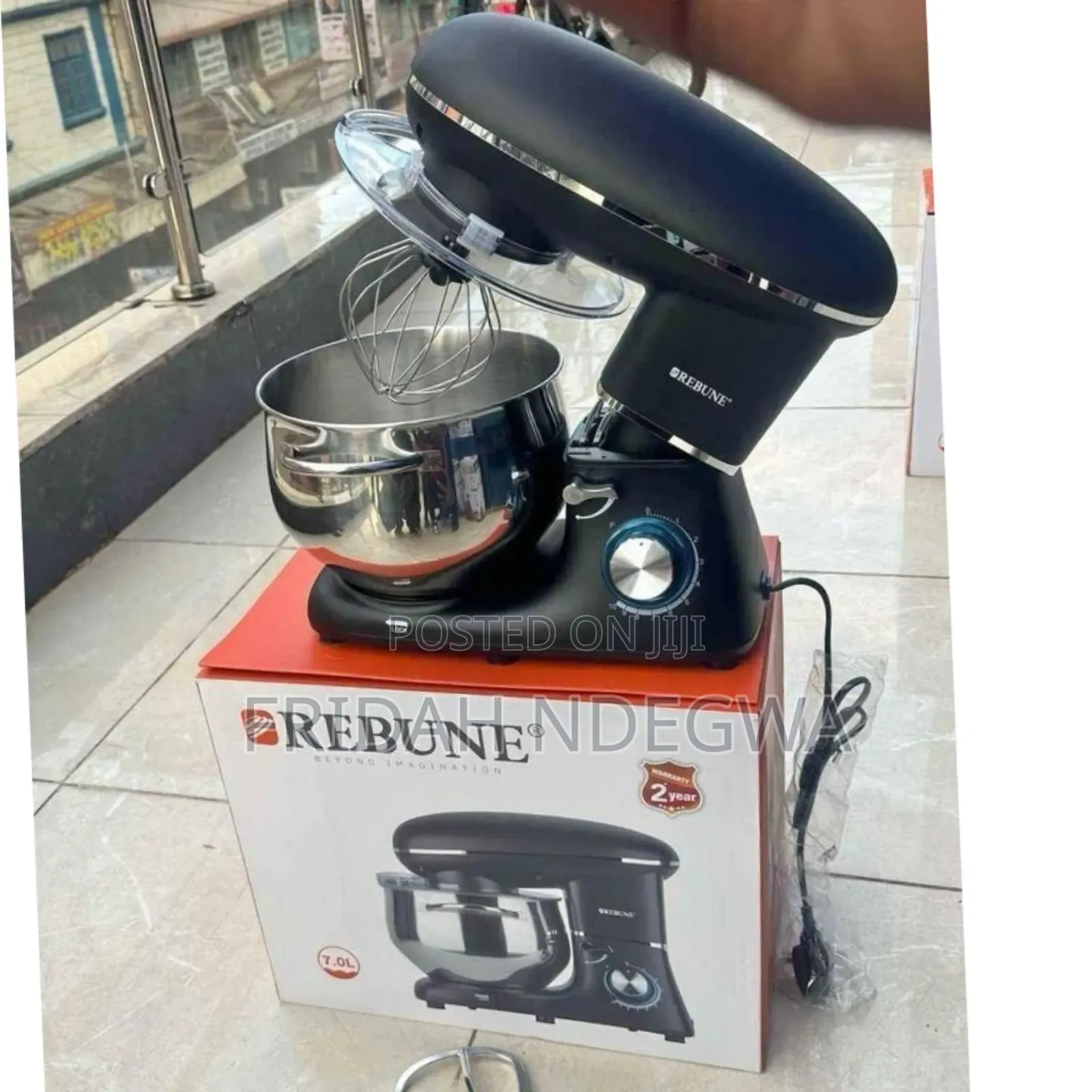 Rebune Electric Mixer, 10l Bowl With Handle,