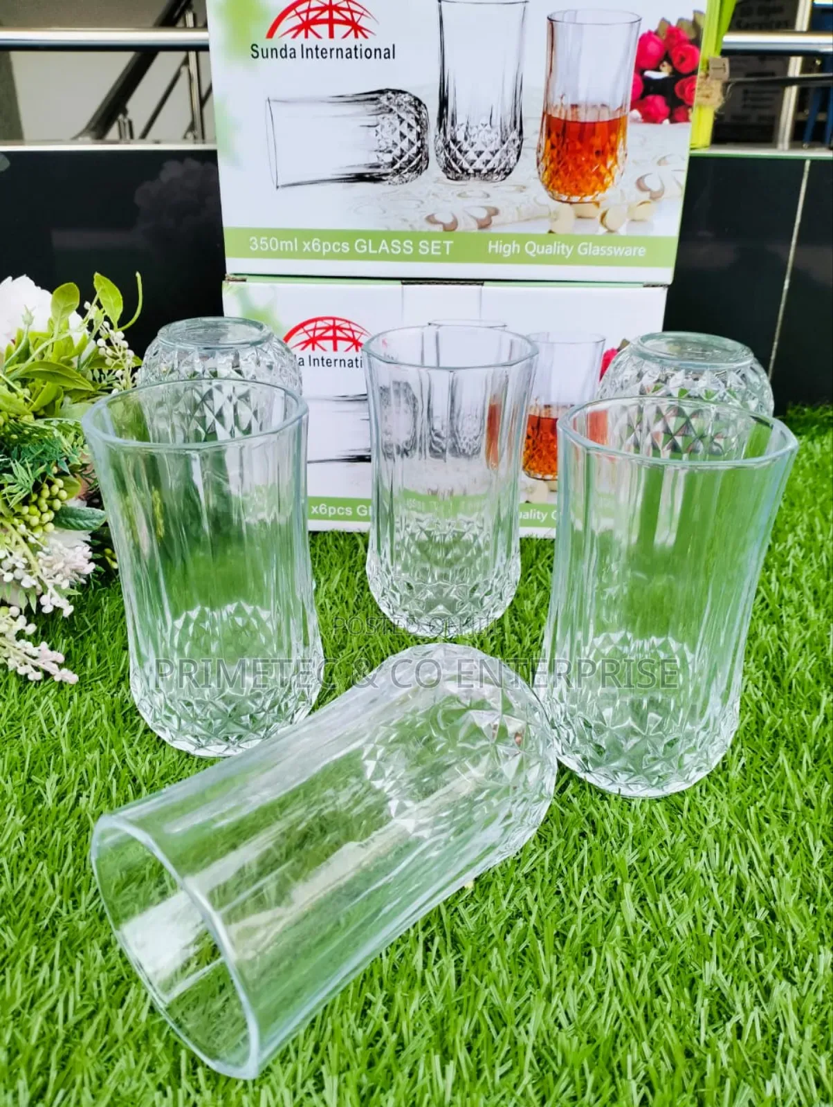 Long Crystal Glass 
Set Has 6 PCS