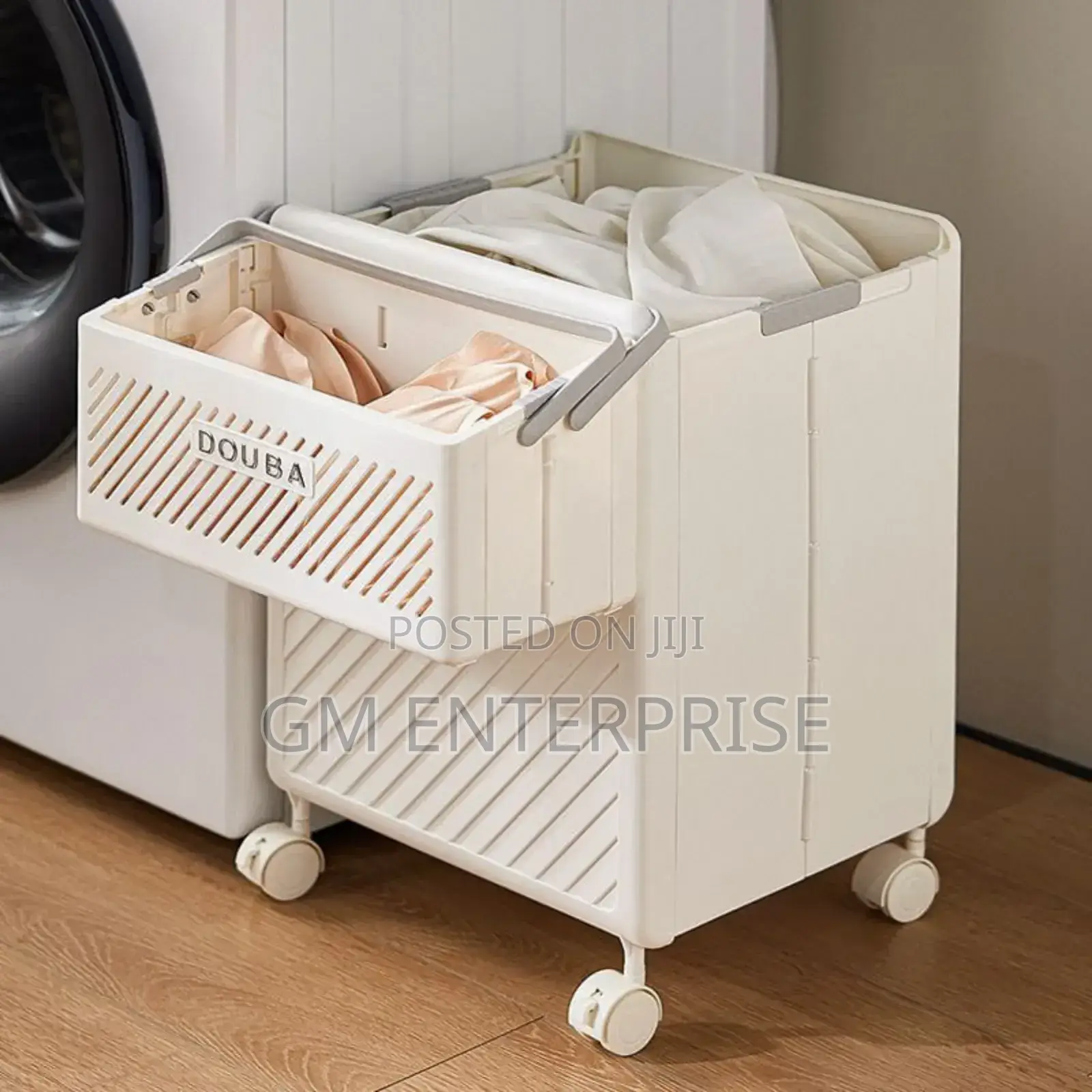 2pcs Foldable Laundry Hamper Basket With Wheels
