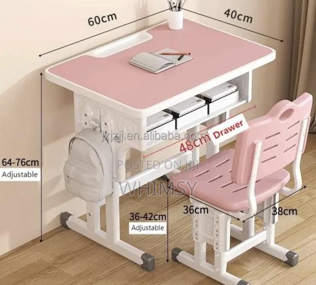 A Height-adjustable Children's Study Desk And Chair Set,