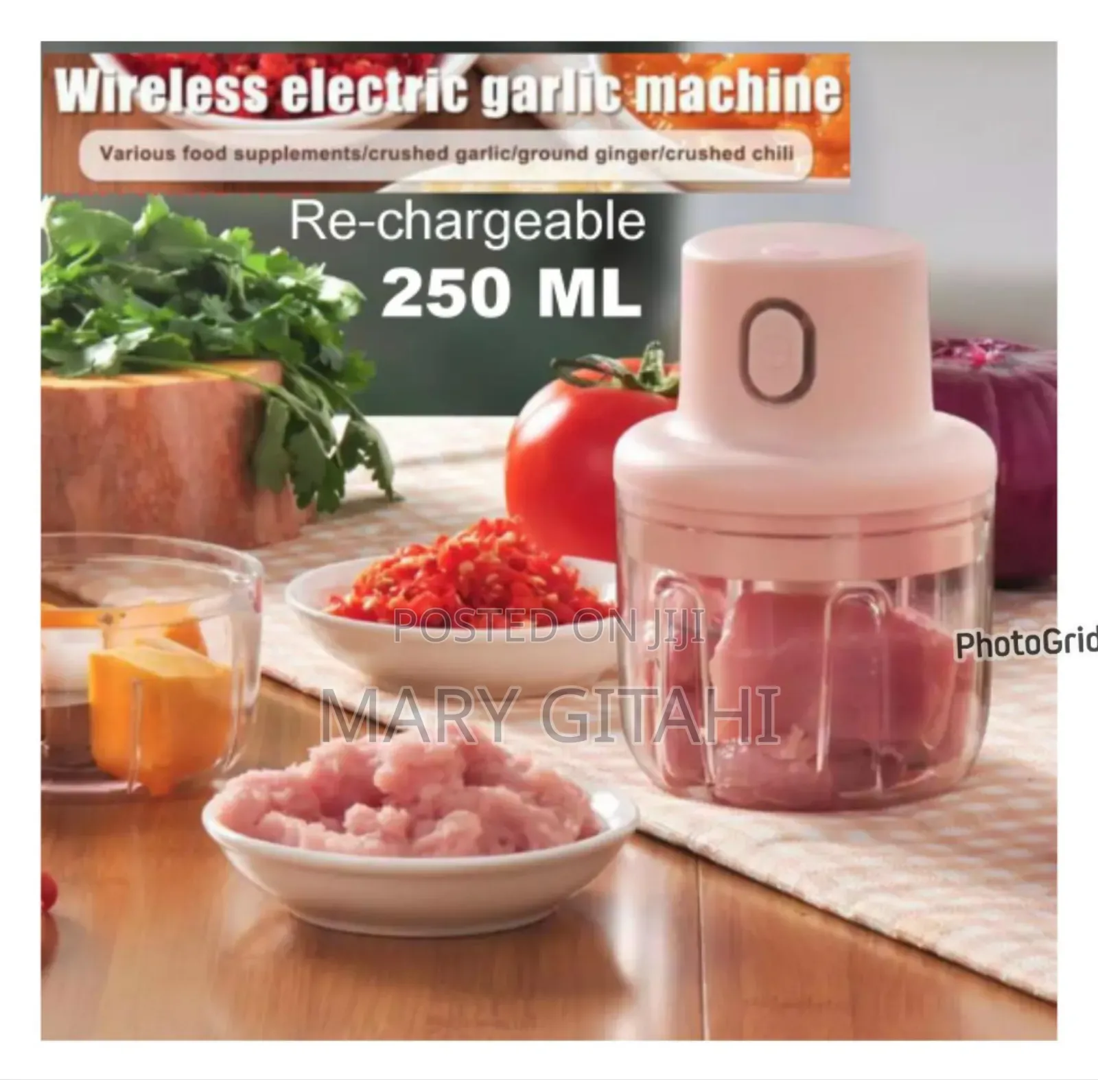 250ml Rechargable Intelligent Garlic Pepper Grinding Machine