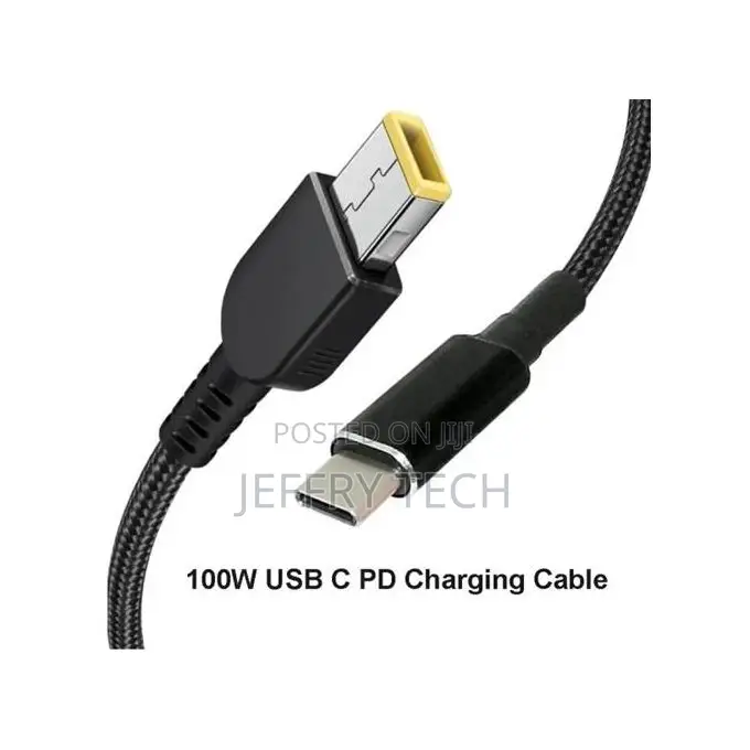 Pd 100w 18.5-20v Square Tip to Usb-C Cable for Lenovo