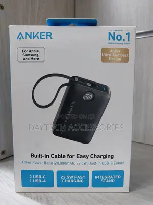 Anker Power Bank, 22.5w High-Speed Charging Portable Charger.
