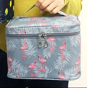 *Floral Portable Cosmetic Makeup Toiletry Bags