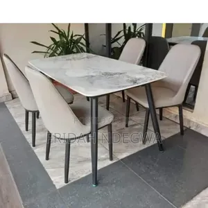 4 Seater Pure Marble Top Dining Table Set