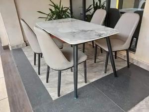 4 Seater Pure Marble Top Dining Table Set - thumbnail 2