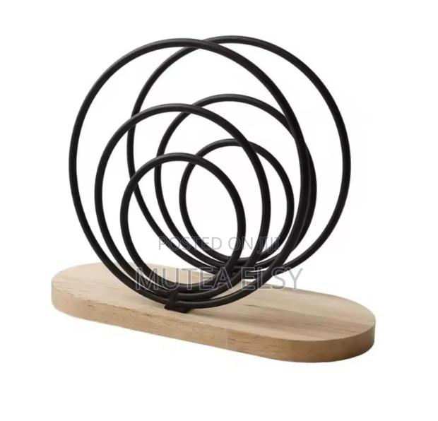 Black Gold Elegant Metal Napkin Holders With Wooden Base