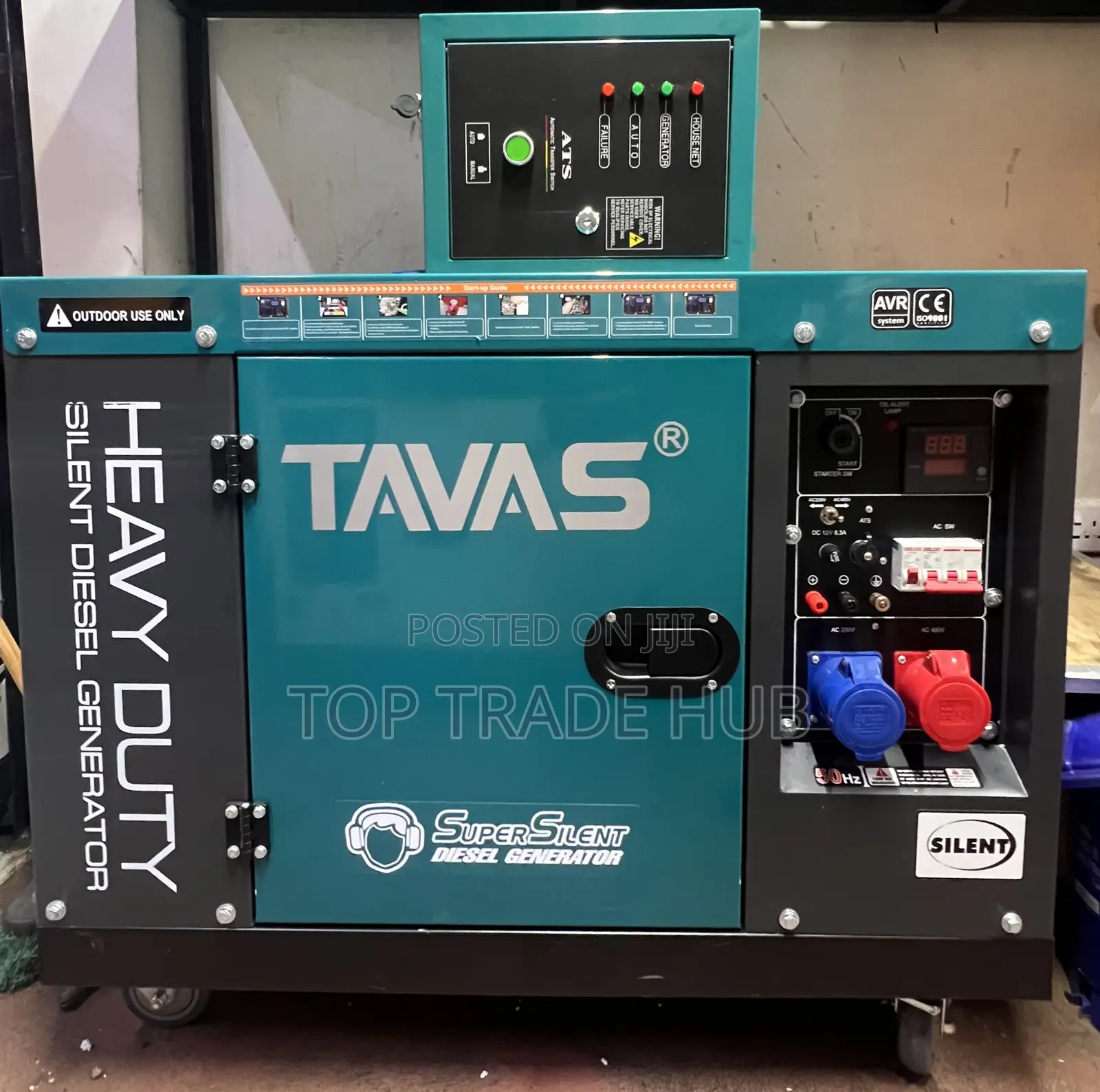 Heavy Duty Tavas Hybrid Super Silent Diesel Generator 15kva With Ats