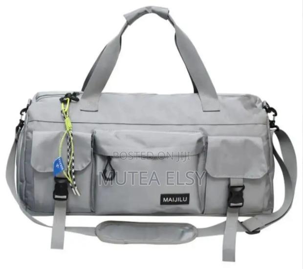 Black Grey Maijulu Duffle Bags - main view