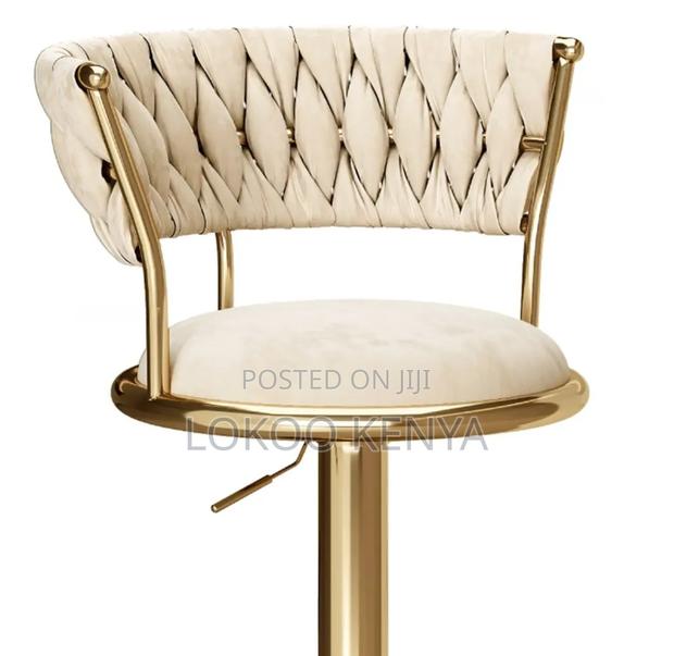 Barstool : Modern Leather High Chair for Bar Kitchen - thumbnail 2