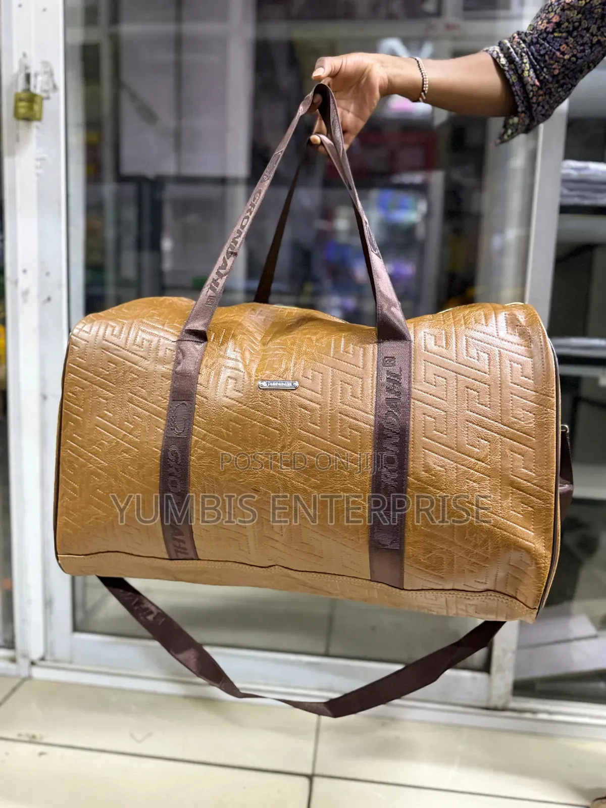 Big Capacity Leather Travelling Bag's in Light Blue Shade